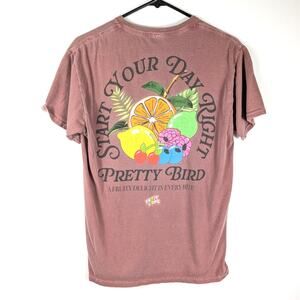 Kelloggs Froot Loops Pretty Bird Graphic T-Shirt Medium Brown Tee Vintage Style